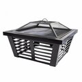 Ghp Group 34 in. Hudson Steel Fire Pit with Cooking Grid DGLOFW191S
